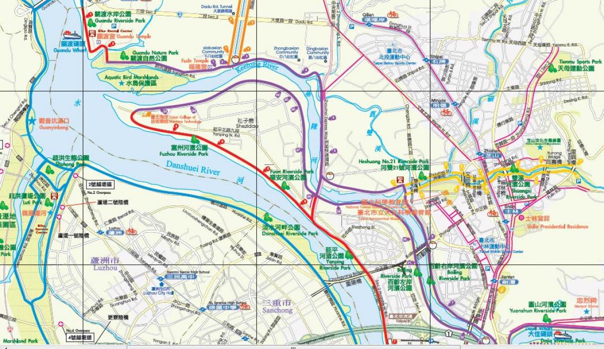kart av Taipei sykkel banen