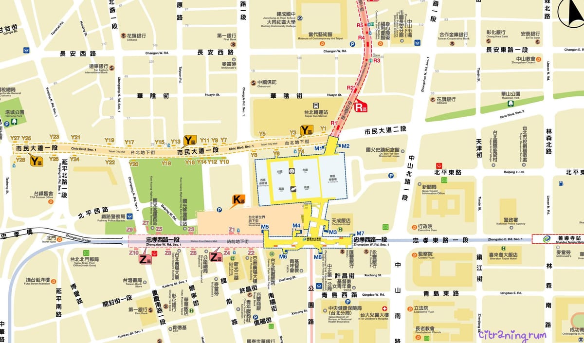 kart av Taipei city kjøpesenter