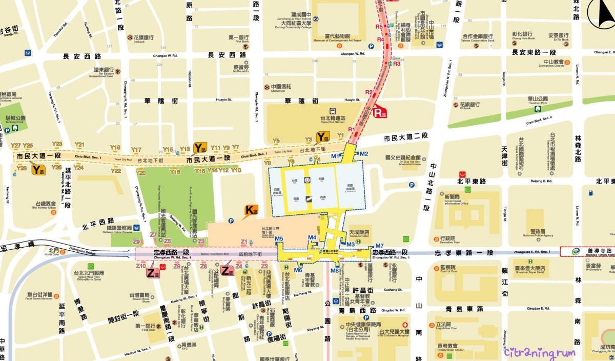 kart av Taipei city kjøpesenter