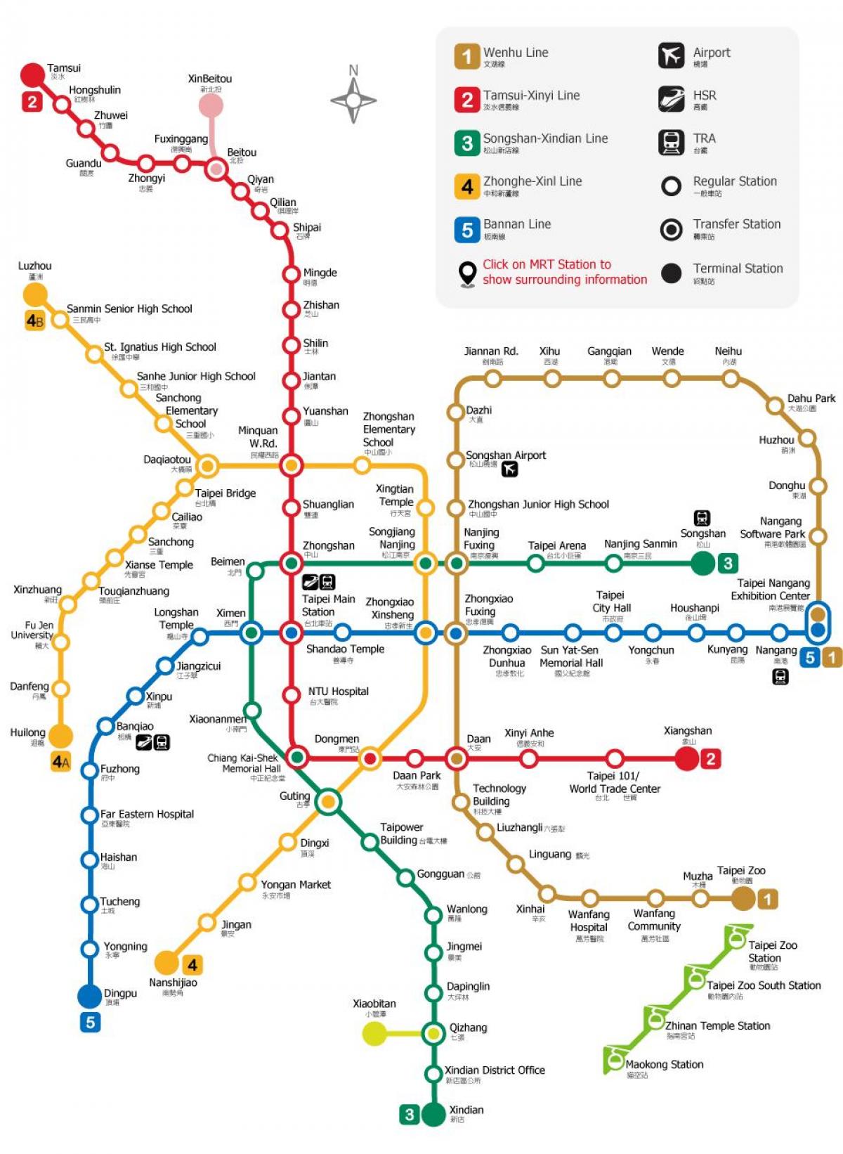 Taipei jernbanestasjon kart