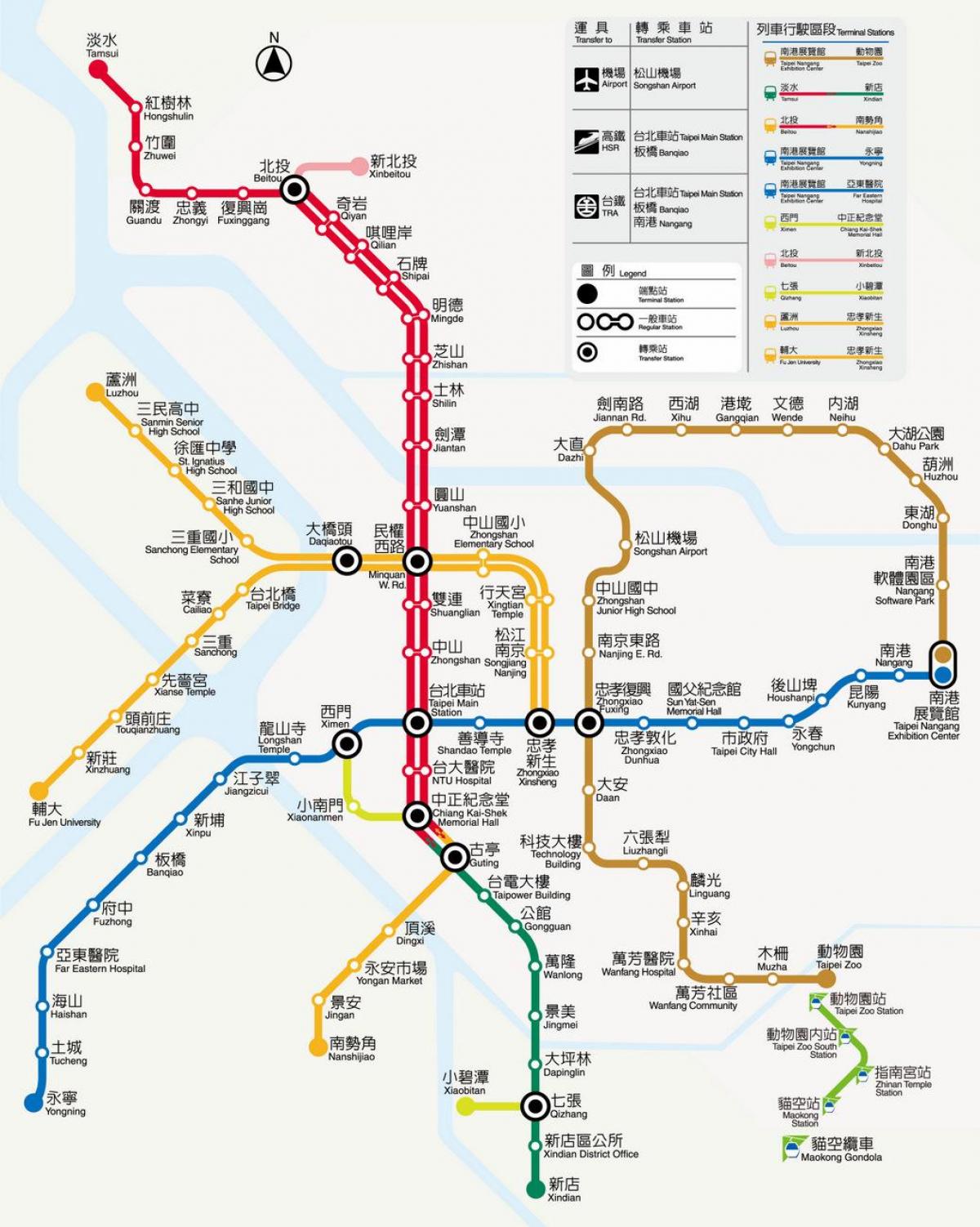 kart av Taipei mrt-mat 