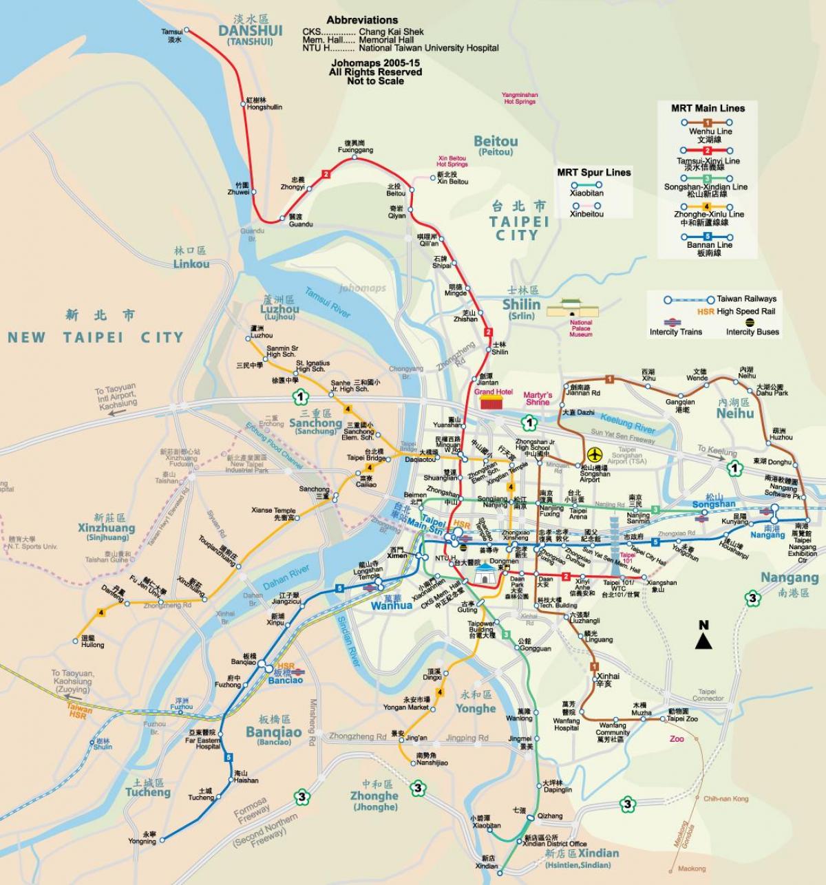 kart av Taipei veien
