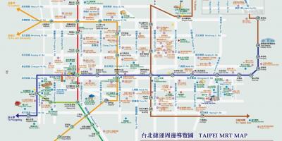Taipei metro kart med attraksjoner